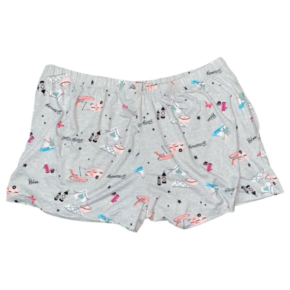 Sz.M*Secret Treasures*Gray Sleep Shorts W/ Outdoor Print - Picture 3 of 3